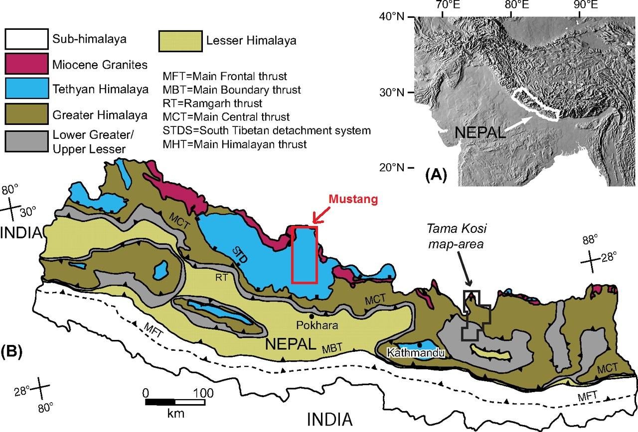 Geological Map Of Nepal Shapefile Geological Map Of Nepal - Map Of Geological Nepa (Southern Asia - Asia)