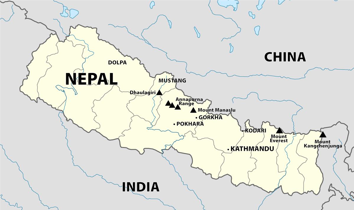 Where Is Nepal In India Map - United States Map
