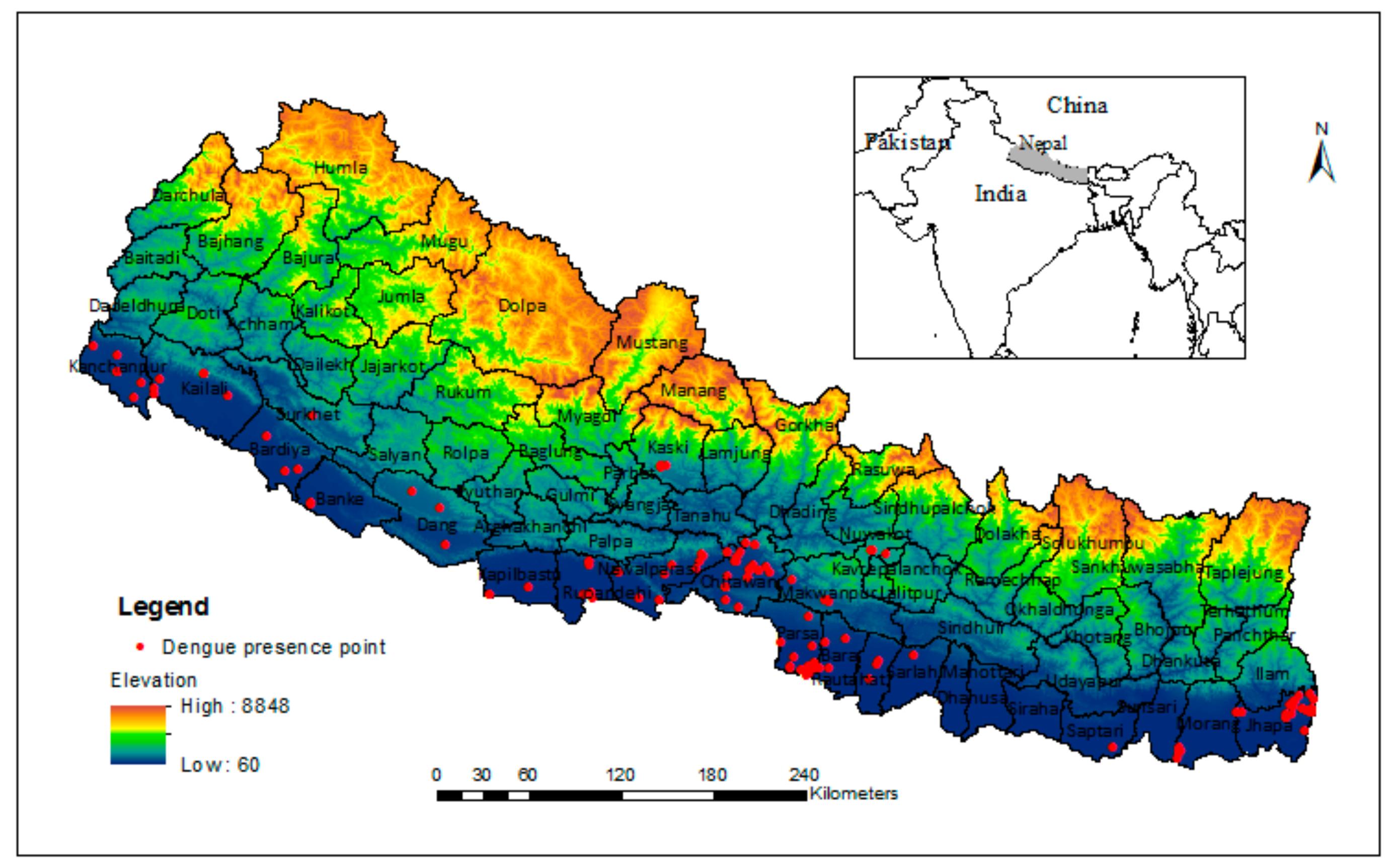 Climate Map Of Nepal Nepal climate map   Map of nepal climate (Southern Asia   Asia)