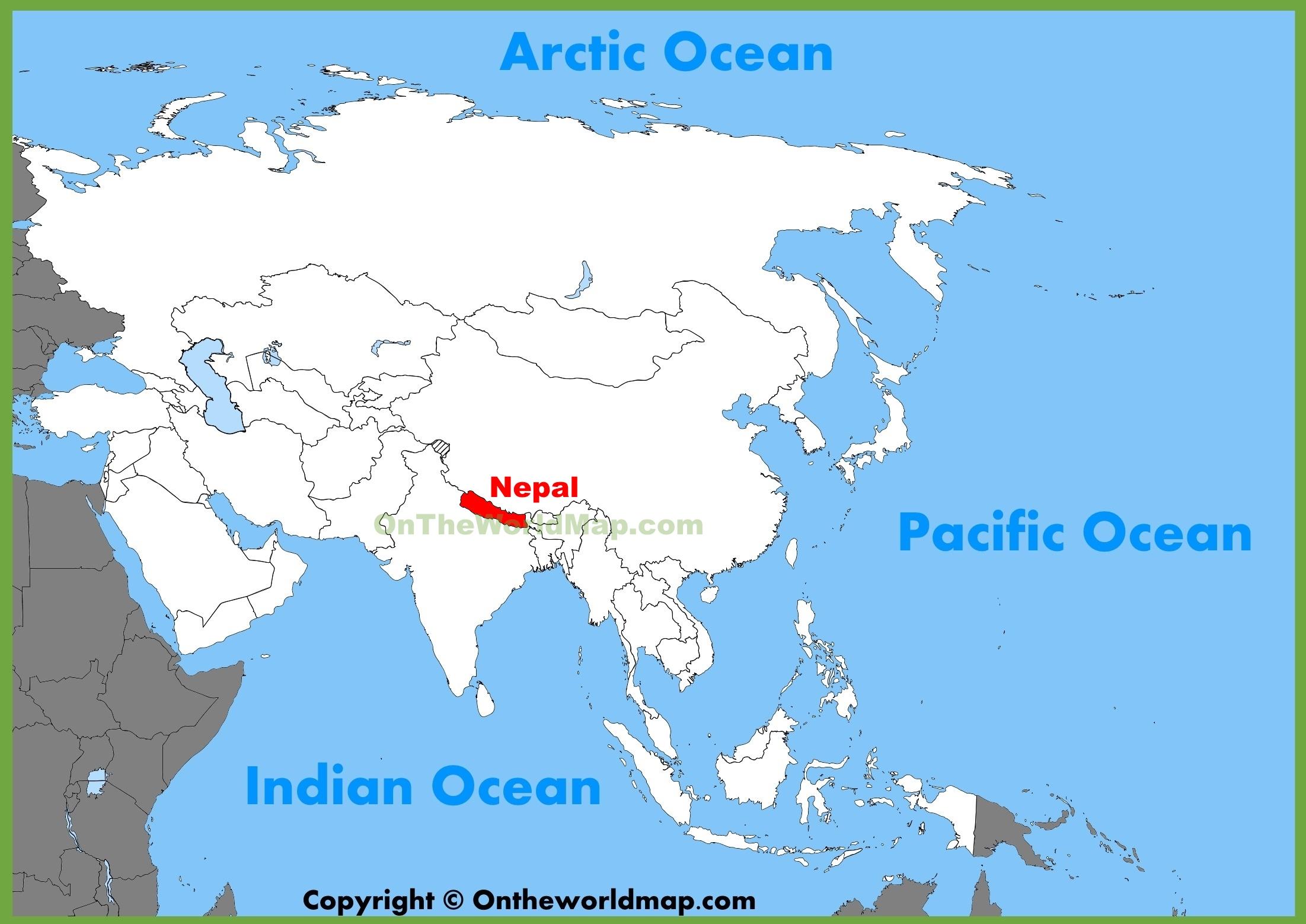 Map Of Nepal In Asia Nepal Map Asia - Nepal In Asia Map (Southern Asia - Asia)