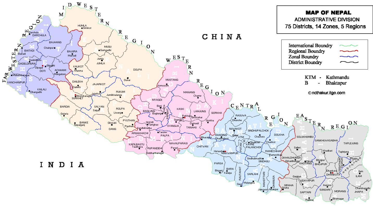 Vdc Map Of Nepal Nepal vdc map   Map of nepal vdc (Southern Asia   Asia)