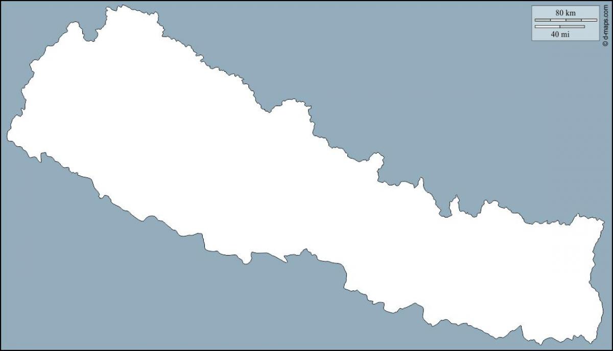 Map of blank nepal
