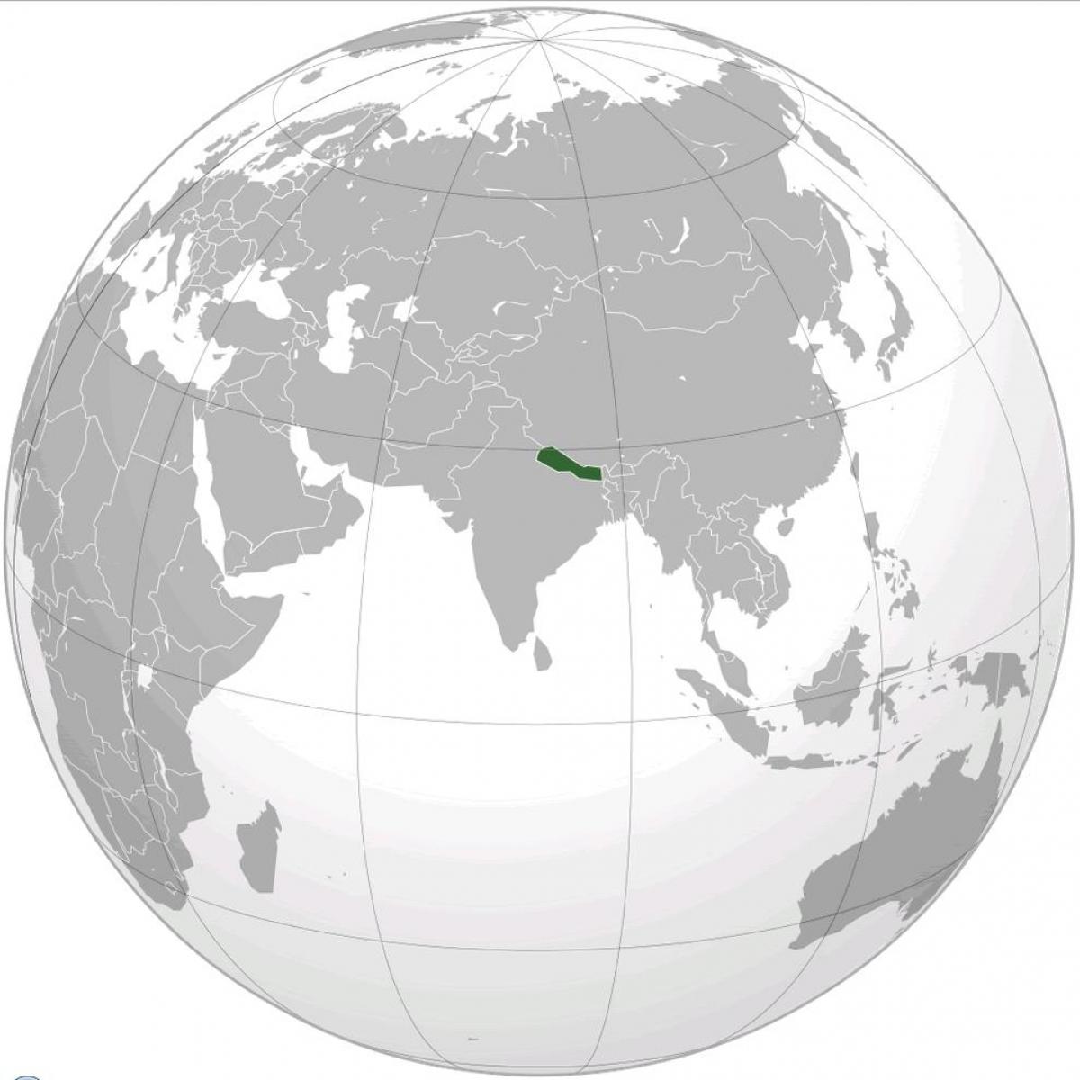 Map of earth nepal
