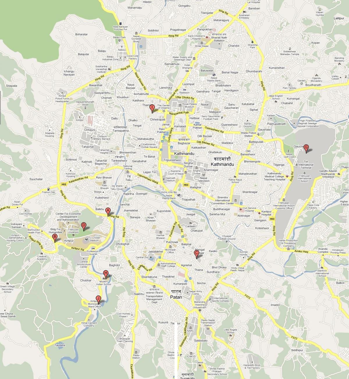 Map of ktm nepal