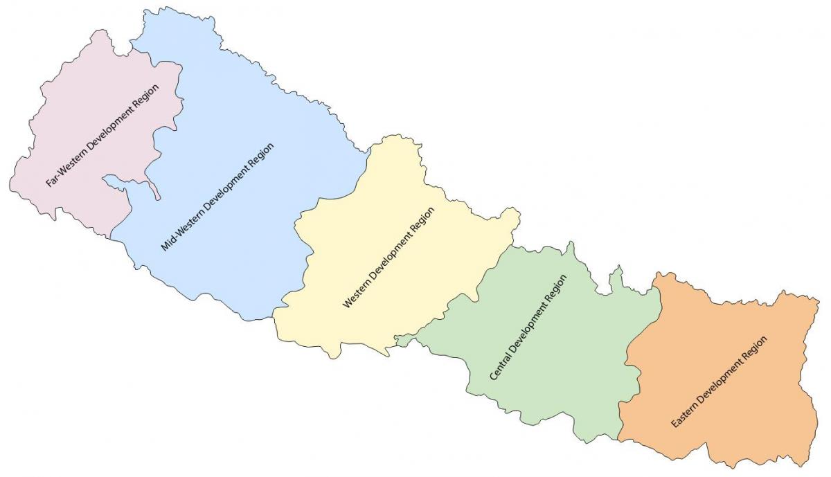 map of nepal with five development region