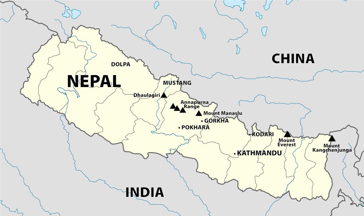 Map of nepal himalayas