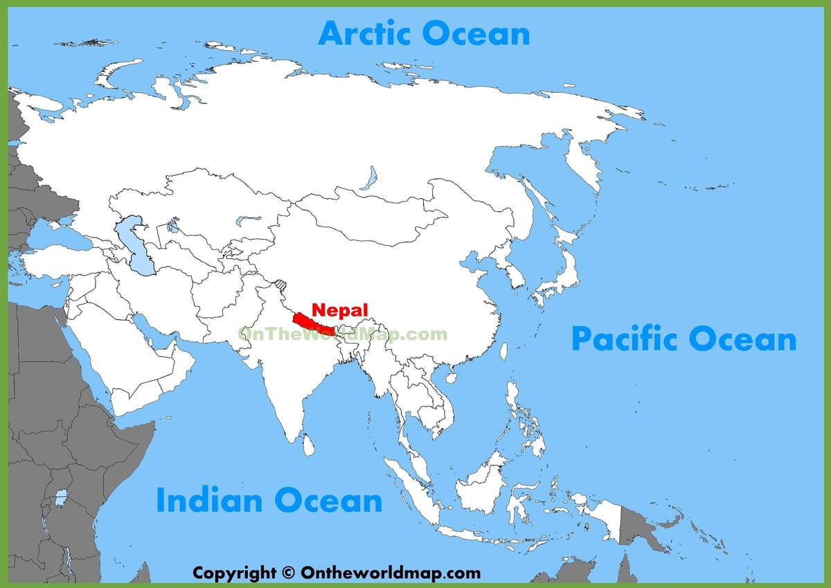 nepal in asia map