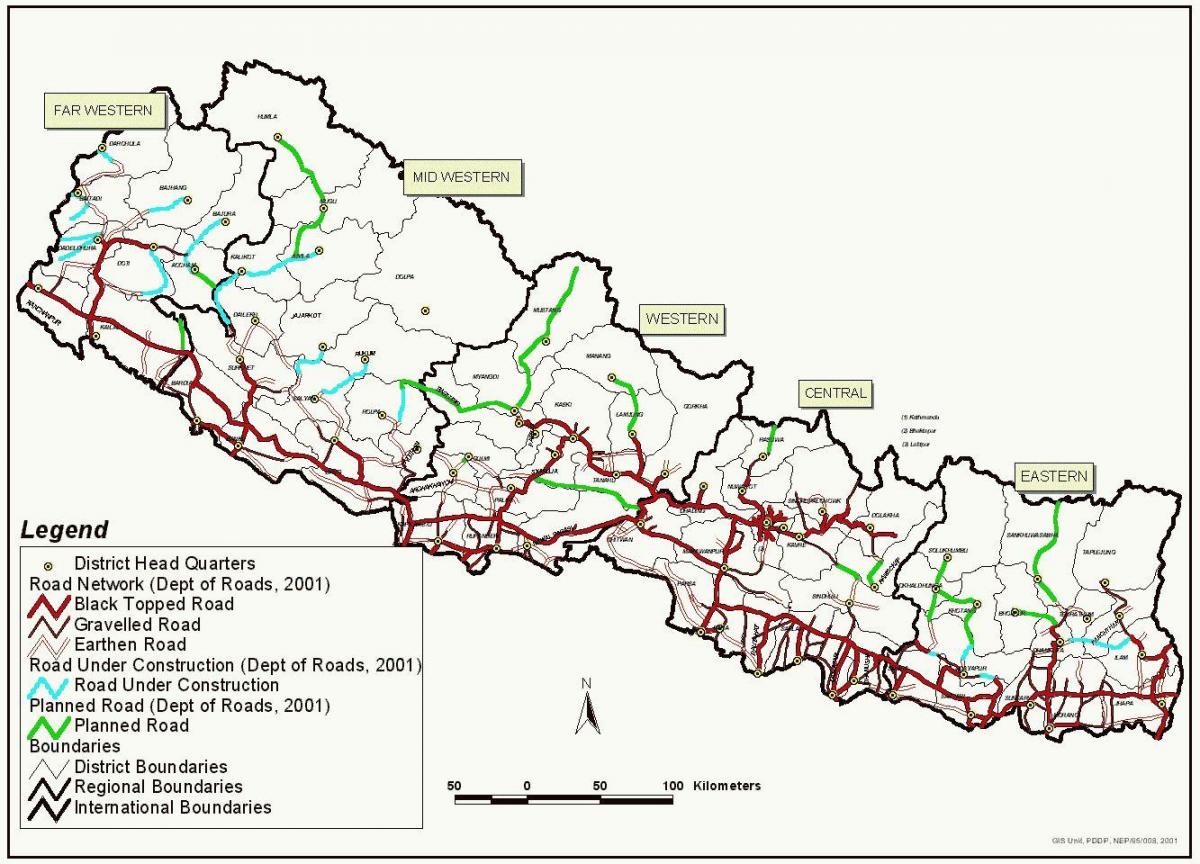 Map of nepal route