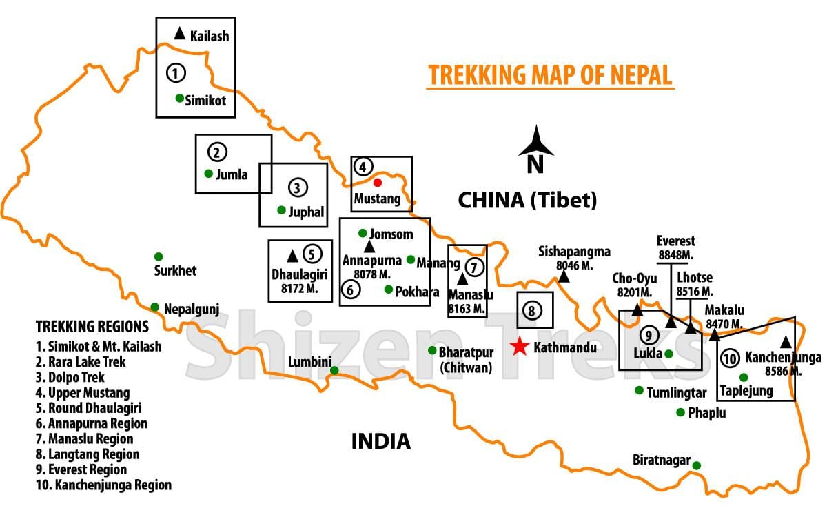 nepal trek map