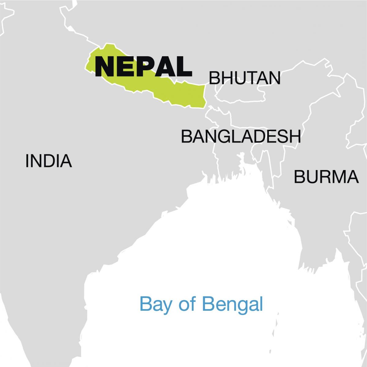 world map showing nepal