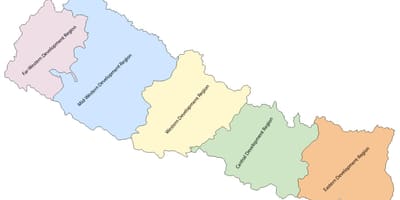 Map of nepal with five development region
