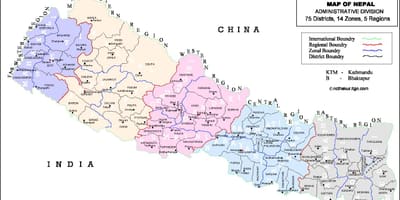 Map of nepal with districts and vdc