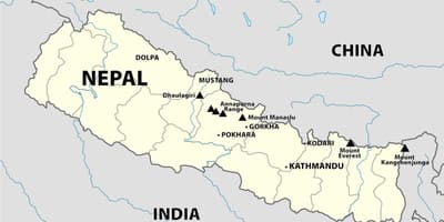 Map of nepal himalayas