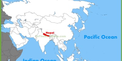 Nepal in asia map