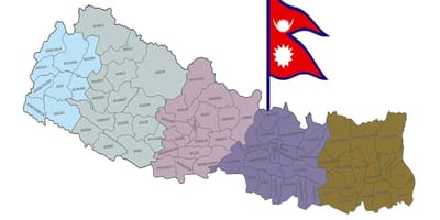 Map of nepal with flag