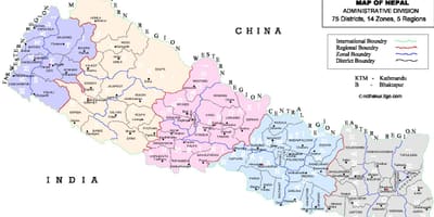Map of nepal vdc