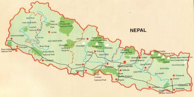 Map of tourist pokhara nepal